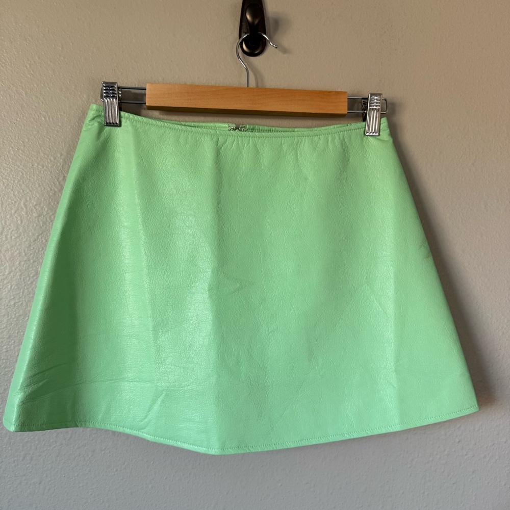 Tuckernuck Mint Chip Leather Mini Skirt - Picture 3 of 9